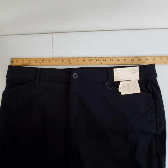 NEW Black Mid-Rise Capri Pants Size 20 TALL Easy Fit Pockets Stretch Soft Cotton - Picture 7 of 15